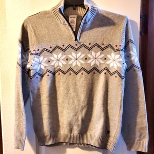 NWT Izod Boys  Large 14/16 Grey Holiday Sweater